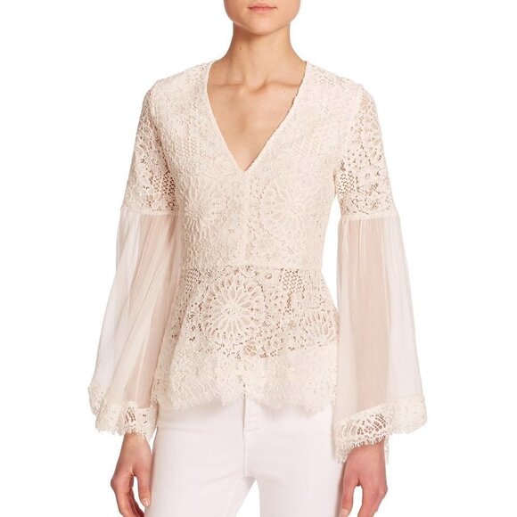 Alexis lace peasant blouse - Picture 1 of 8